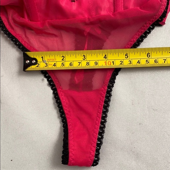 Victoria’s Secret Sexy Little Things hot pink satin thong panty with garters - Picture 11 of 16